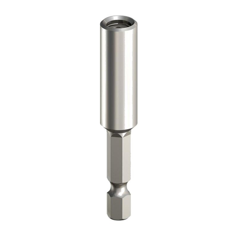 Addax 60MASSB Magnetic Screwdriver Bit Holder; 1/4" x 60mm; Satin Stainless Steel
