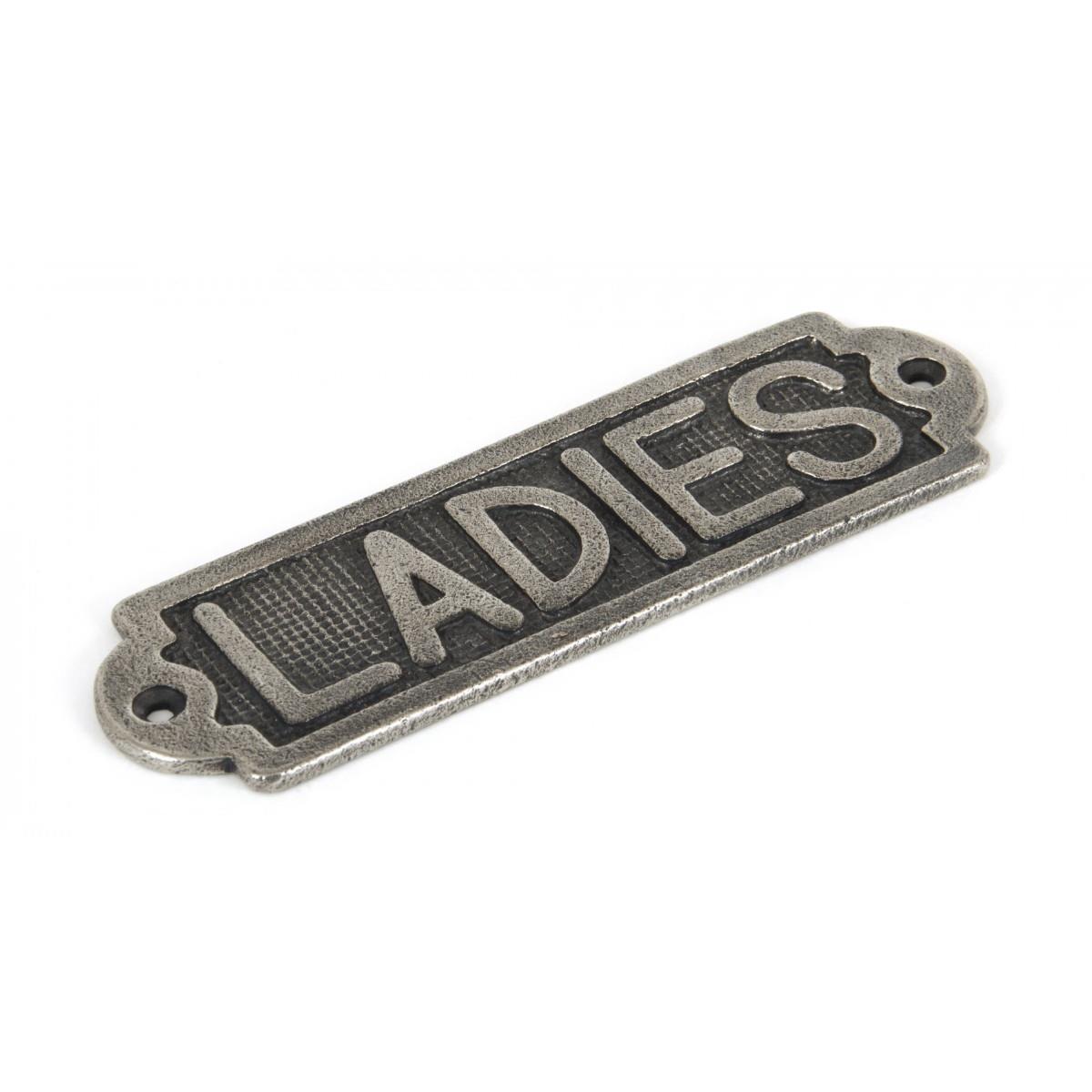 From The Anvil 83685 'Ladies' Sign; 168 x 48mm; Antique Pewter (PE)