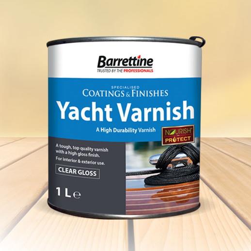 Barrettine Yacht Varnish; Gloss Finish; Clear (CL); 1 Litre