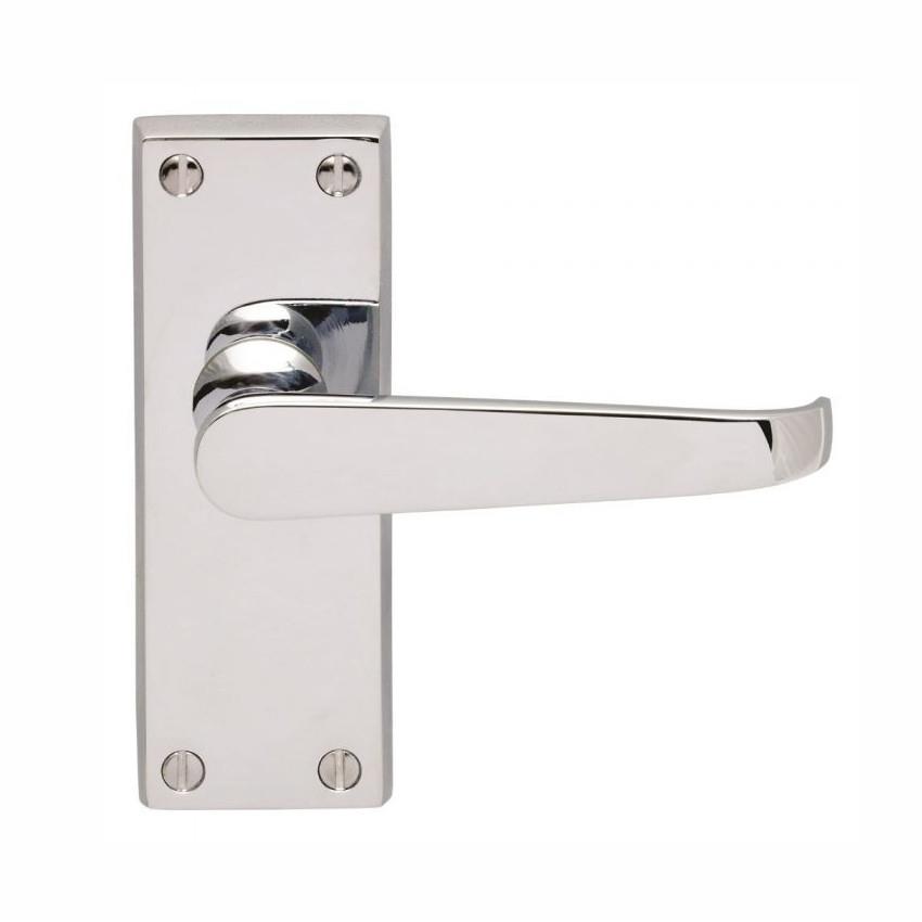 Carlisle M31CP Victorian Lever Handle Latch Set; 118 x 42mm Backplate; Polished Chrome Plated (CP)