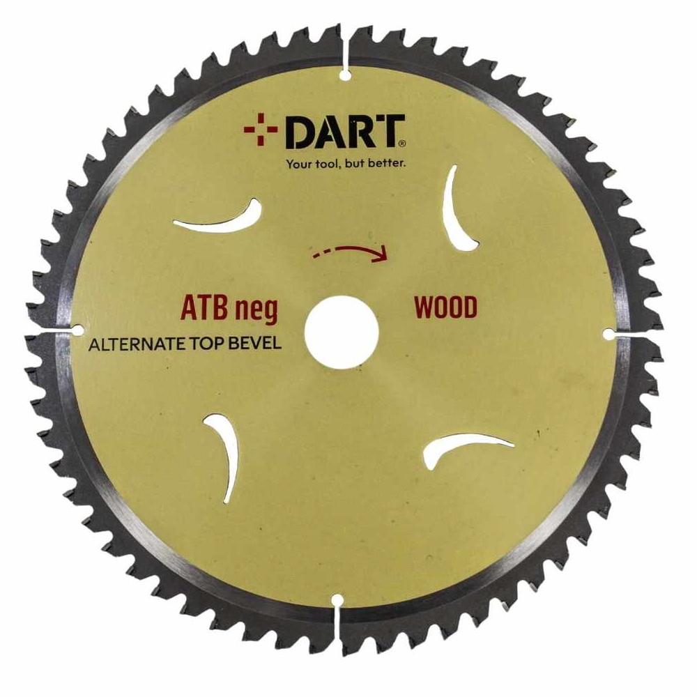 DART SNA2163060 Gold Circular TCT Wood Cutting Saw Blade; 2.8mm Kerf; 2.0mm Plate; 216mm x 60 Teeth x 30mm Bore; Alternate Top Bevel (ATB); Negative