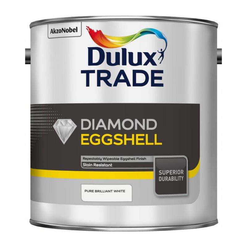 Dulux Trade Diamond Eggshell; 2.5 Litre; Pure Brilliant White (PBW) (WH)