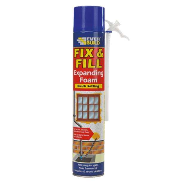 Everbuild Fix & Fill Expanding Foam; Hand Held; 750ml; (PPE Required)