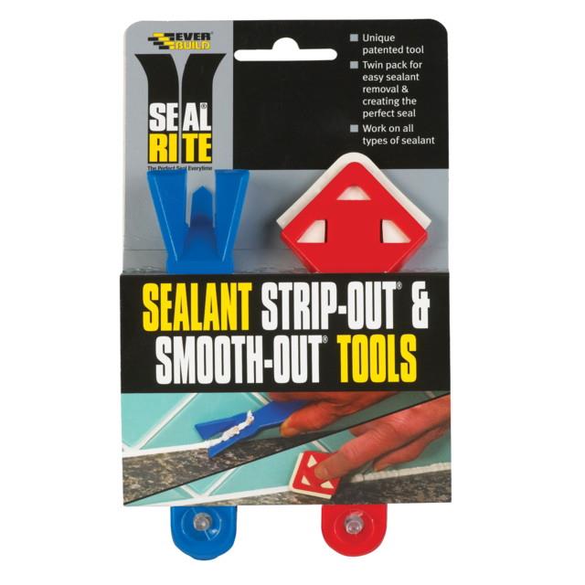Everbuild Seal Rite Strip Out & Smooth Out Sealant Tools Twin Pack SRSSTWIN 