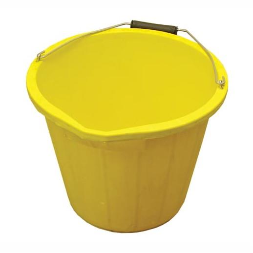 Faithfull FAI3GBUCKYEL Builders Bucket; Yellow (YEL); 15 Litres (3 Gallon)