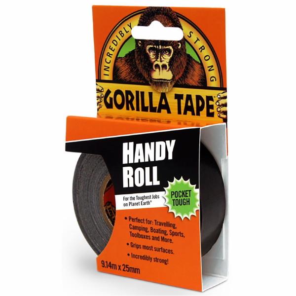 Gorilla Tape; Handy Roll Tape; Black (BK); 9 Metre