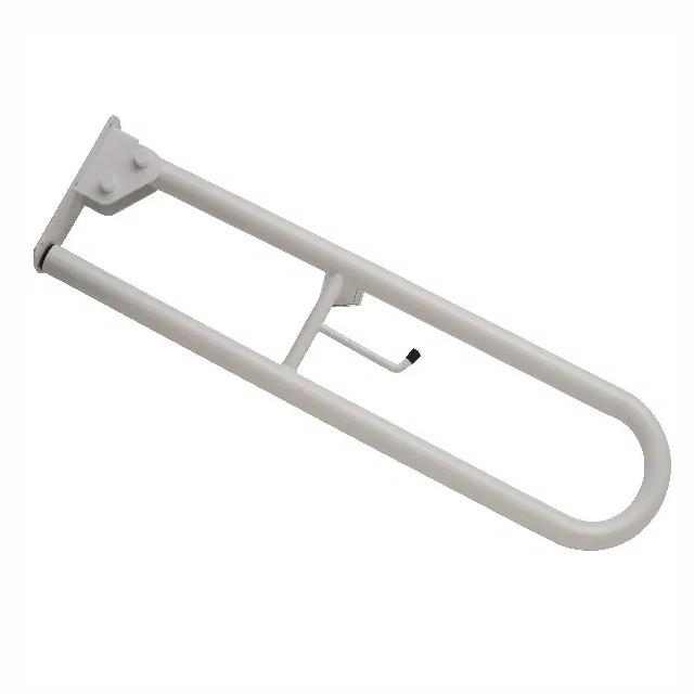 Plastic Coated Hinged Grab Rail; Complete With Toilet Roll Holder; White (WH); 800 x 35mm