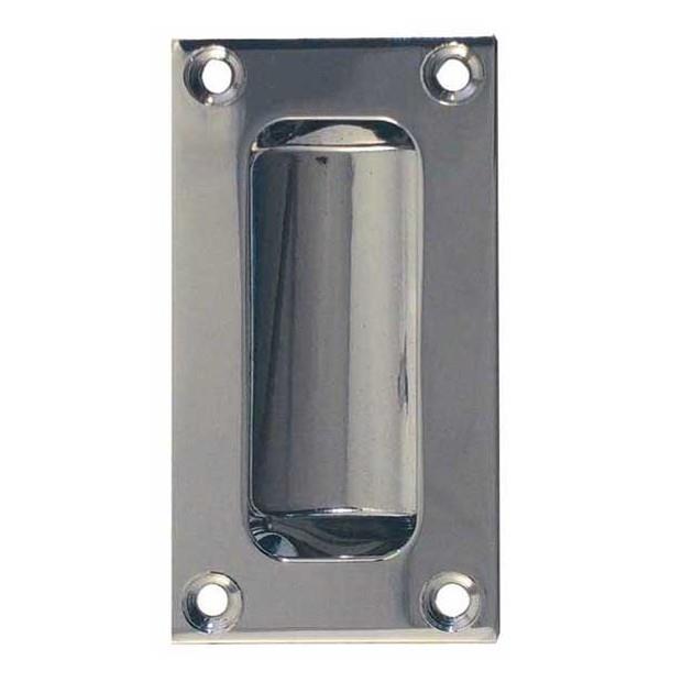 Jedo JV428PC Double Pressed Flush Pull; 11mm Deep; Polished Chrome Plated (CP); 75 x 40mm