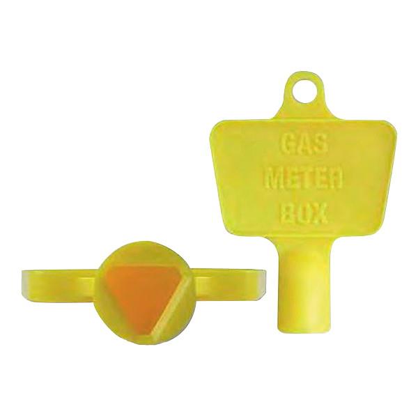 Plastic Gas Meter Cupboard Key; (Triangle); Yellow (YEL)
