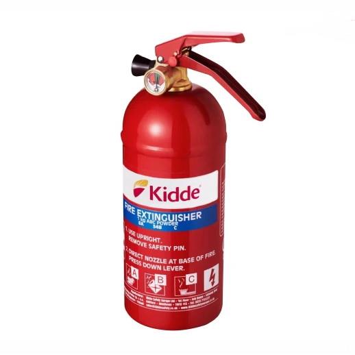 Kidde KS1KG Lifesaver Multi-Purpose Fire Extinguisher Multi Purpose; 1.0kg; For Use With A, B or C Category Fires, A: Wood; Paper B: Flammable Liquids; Petrol; C: Gaseous Fires; & For Electrical Fires