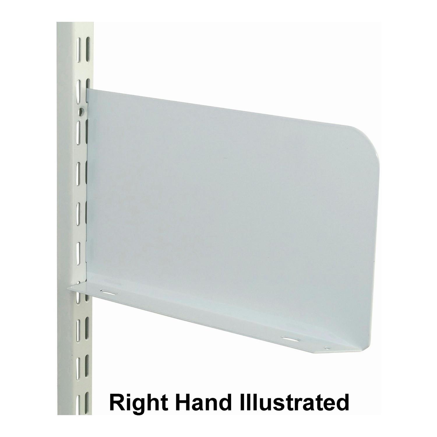 WHITE Twin Slot Accessories for Shelving Systems Universal Book Shelf End 