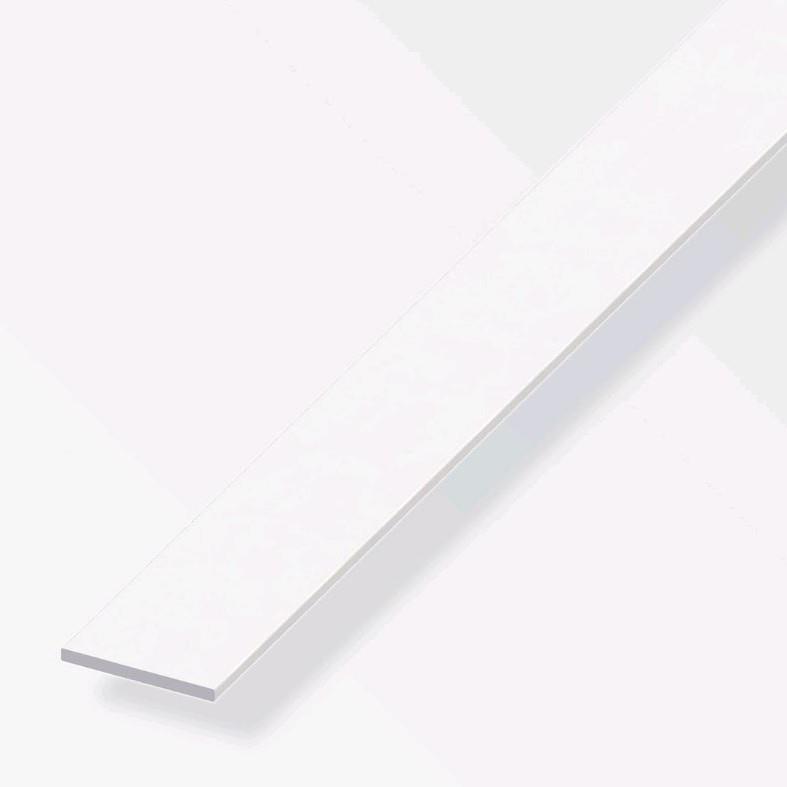 Plastic Flat Bar; White (WH); 30 x 3.0 x 1000mm (1 1/4" x 39")