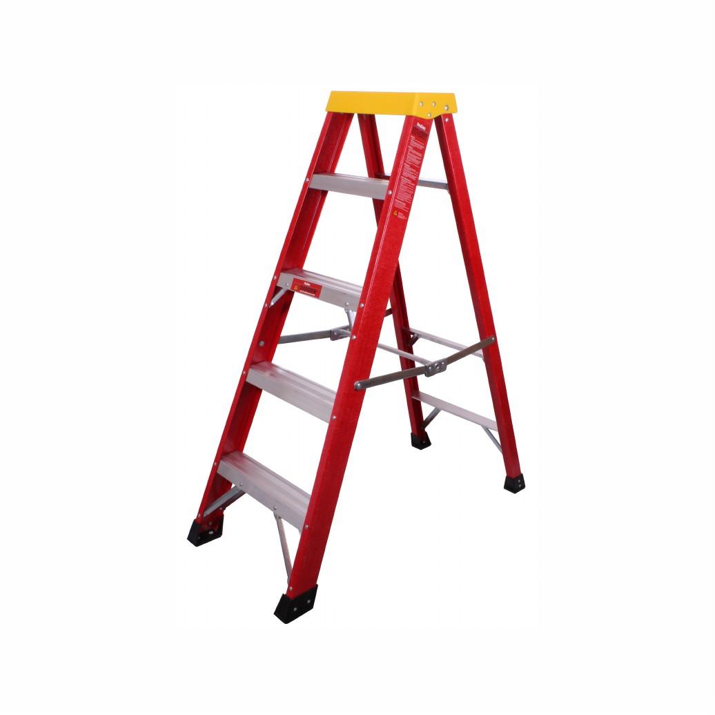 ProDec LFD150 5 Tread; Glass Fibre Builders Step Ladder; EN131 Professional; Closed Length 1500mm; Non-Conductive
