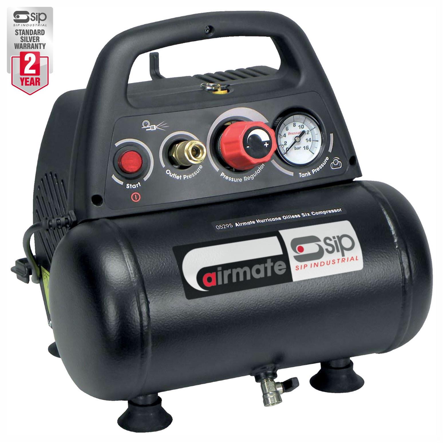 SIP 05295 Airmate Mini Compressor; 240 Volt; 6 Litre Air Receiver; 116psi (8 Bar) Pressure