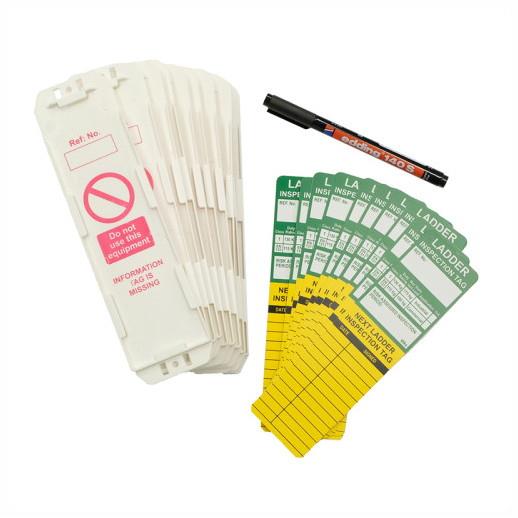 Spectrum TG04BOX Ladder Safety Tag Kit; Includes 10 Holders; 10 Inserts & 1 Pen; Boxed