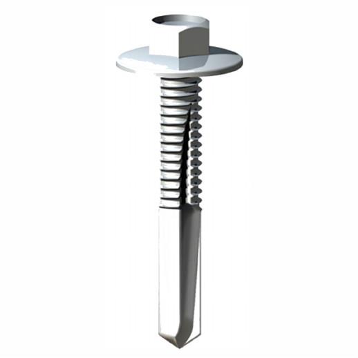 Timco H32B Heavy Section Hex Head Self Drilling Screw; Drilling Capacity 12.5mm; Silver Ruspert; 5.5 x 32mm; Without Washer