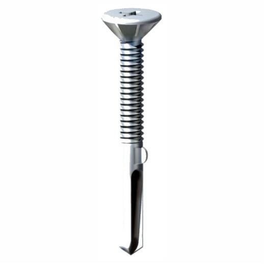 Timco HW45B Heavy Section Wing Tip Self Drilling Screw; Countersunk Ribbed Head; Zinc Plated (ZP); Maximum Fixture Thickness 13mm; Dilling Capacity 12.5mm; 5.5 x 45mm; Box (200)