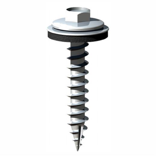 Timco ZDS25W16 Light Section Hex Head Self Piercing Slash Point Screw For Timber; Zinc Plated (ZP); 6.3 x 25mm; 16mm Washer