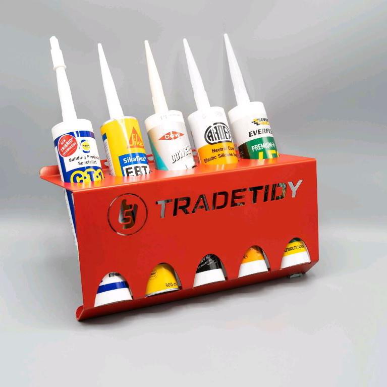 TradeTidy STR Silicone Tube Holder; Holds 5 Tubes; Red (RD)