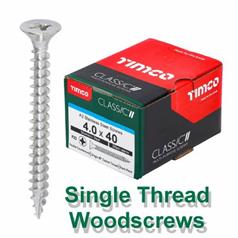 Single Thread Woodscrews