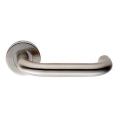Stainless Steel Lever Handles On Round Rose