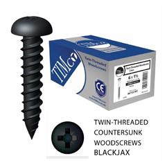 Twin Thread Woodscrews, Black