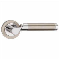 Mixed Finish Lever Handles On Round Rose
