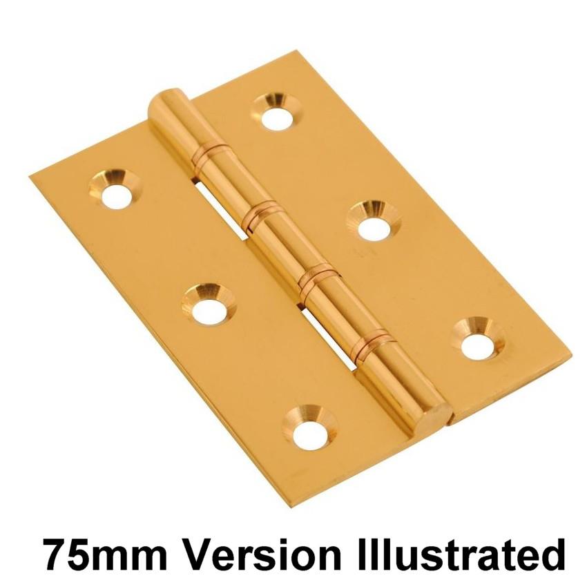 108P Brass Butt Hinges; Double Phosphor Bronze Washered (DPBW); Polished Brass (PB); 4