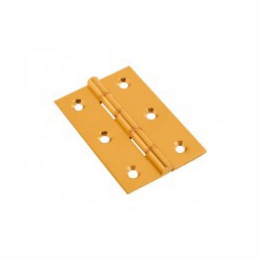 118P Double Phosphore Bronze Washered (DPBW) Brass Butt Hinges; Polished Brass (PB); 75 x 50 x 3.0mm (3