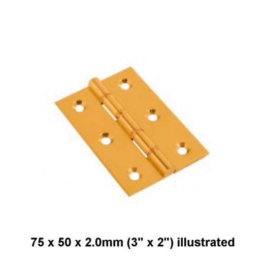 118P Double Phosphore Bronze Washered (DPBW) Brass Butt Hinges; Polished Brass (PB); 102 x 67 x 3.5mm (4