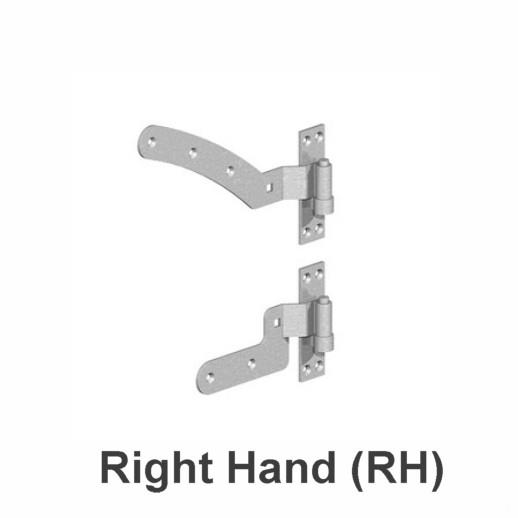 129 Curved Rail Hinge Set; Cranked; Galvanised (GALV); 300mm (12