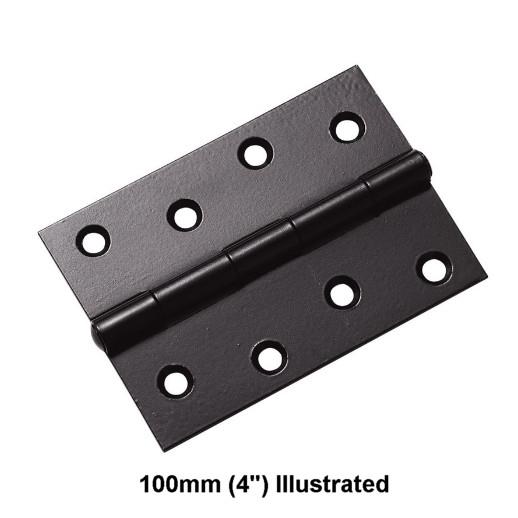 1838 Steel Butt Hinges; Powder Coated Black (EXB); 76 x 51 x 1.6mm (3