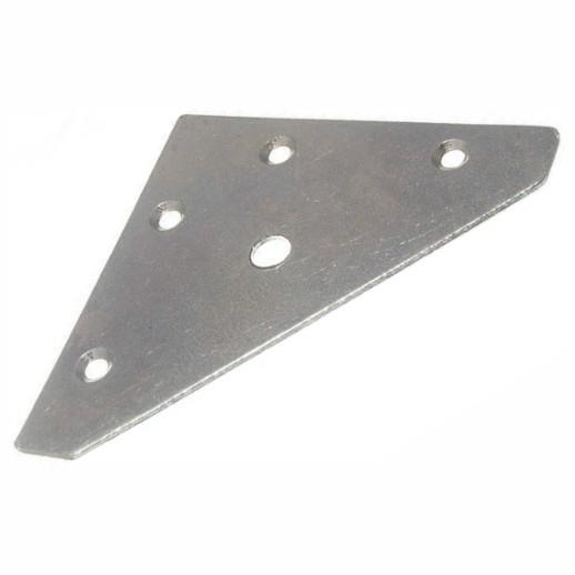 Flat Corner Plate; Zinc Plated (ZP); 83mm x 83mm
