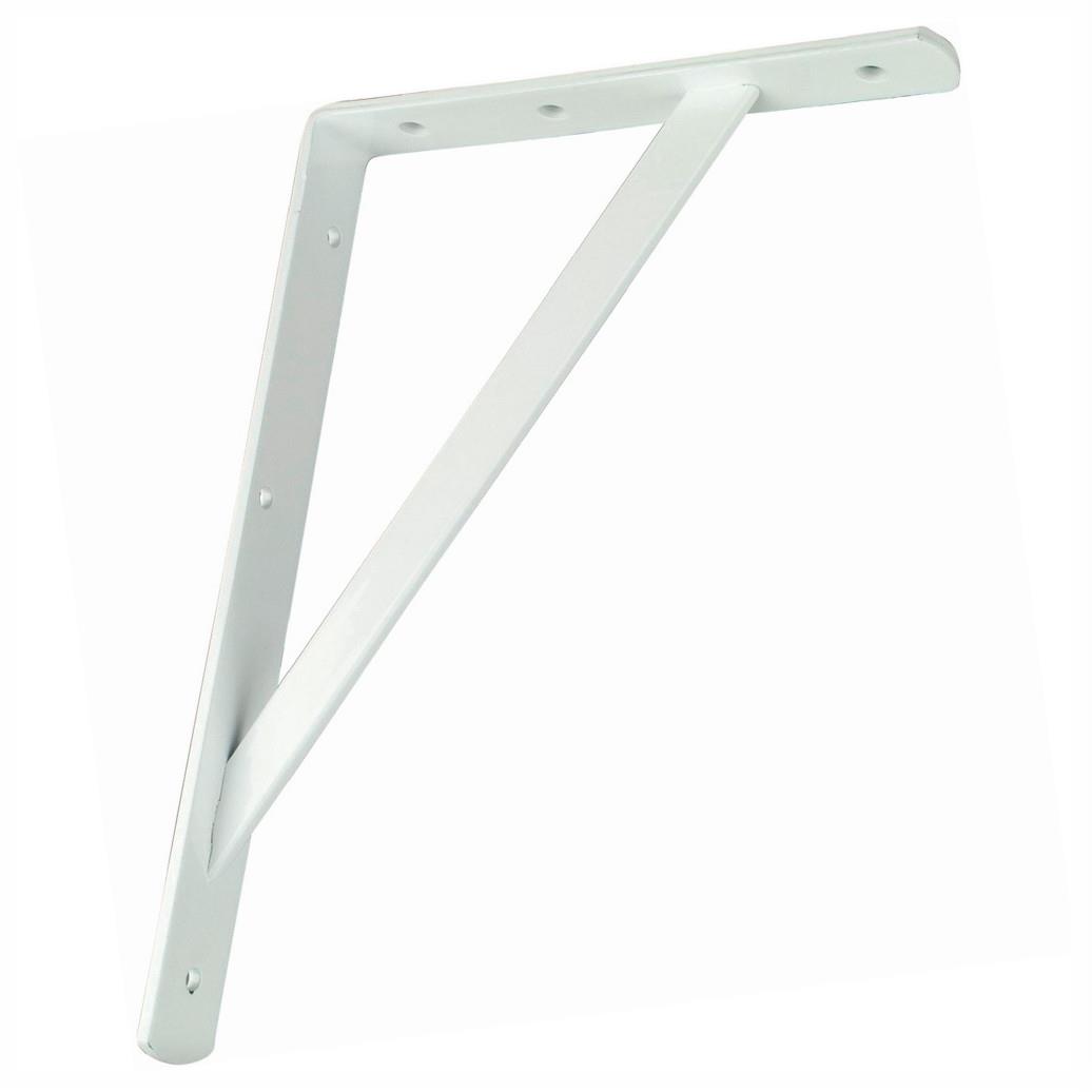 Industrial Pattern Stayed Shelf Bracket; White (WH); 295 x 210mm (11 1/2