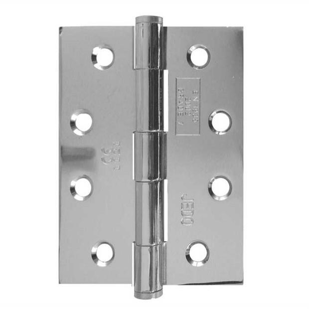 451CE Strong Steel Fire Door Butt Hinges; Grade 7; BS.EN.1935:2002; Polished Chrome Plated (CP); 102 x 76 x 2.5mm (4