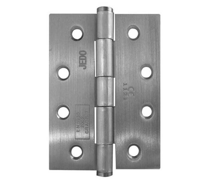 451CE Strong Steel Fire Door Butt Hinges; Grade 7; BS.EN.1935:2002; Satin Nickel Plated (SNP); 102 x 76 x 2.5mm (4