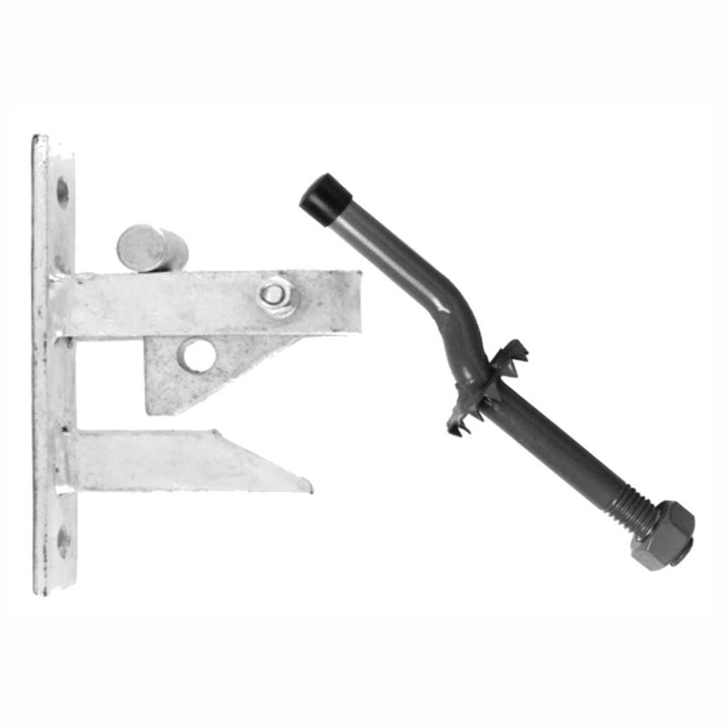 502 Self Locking Auto Gate Latch & Cranked Striker Pin; Galvanised (GALV)