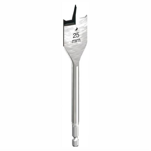 Addax Flat Wood Bit; 25.0 x 152mm; Triple Point