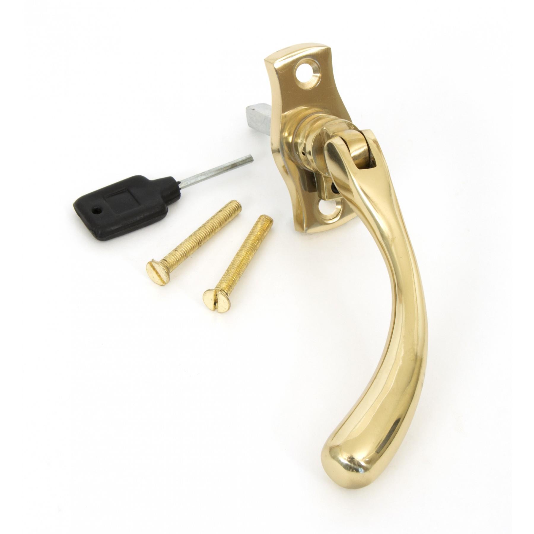 From The Anvil 20419L Peardrop Espagnolette Handle; Left Hand (LH); Polished Brass (PB)