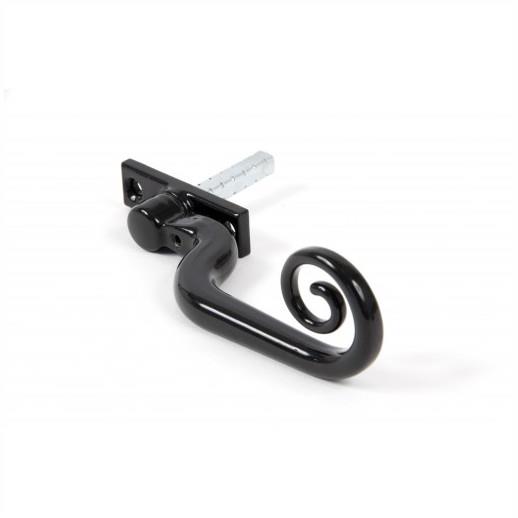From The Anvil 20450 Deluxe Locking Monkeytail Espagnolette Handle; Right Hand (RH); Black (BK)
