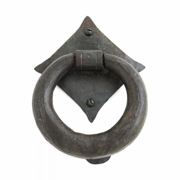 From The Anvil 33217; Ring Door Knocker; 121 x 121mm Plate; 114mm Ring Diameter; Beeswax (BW)