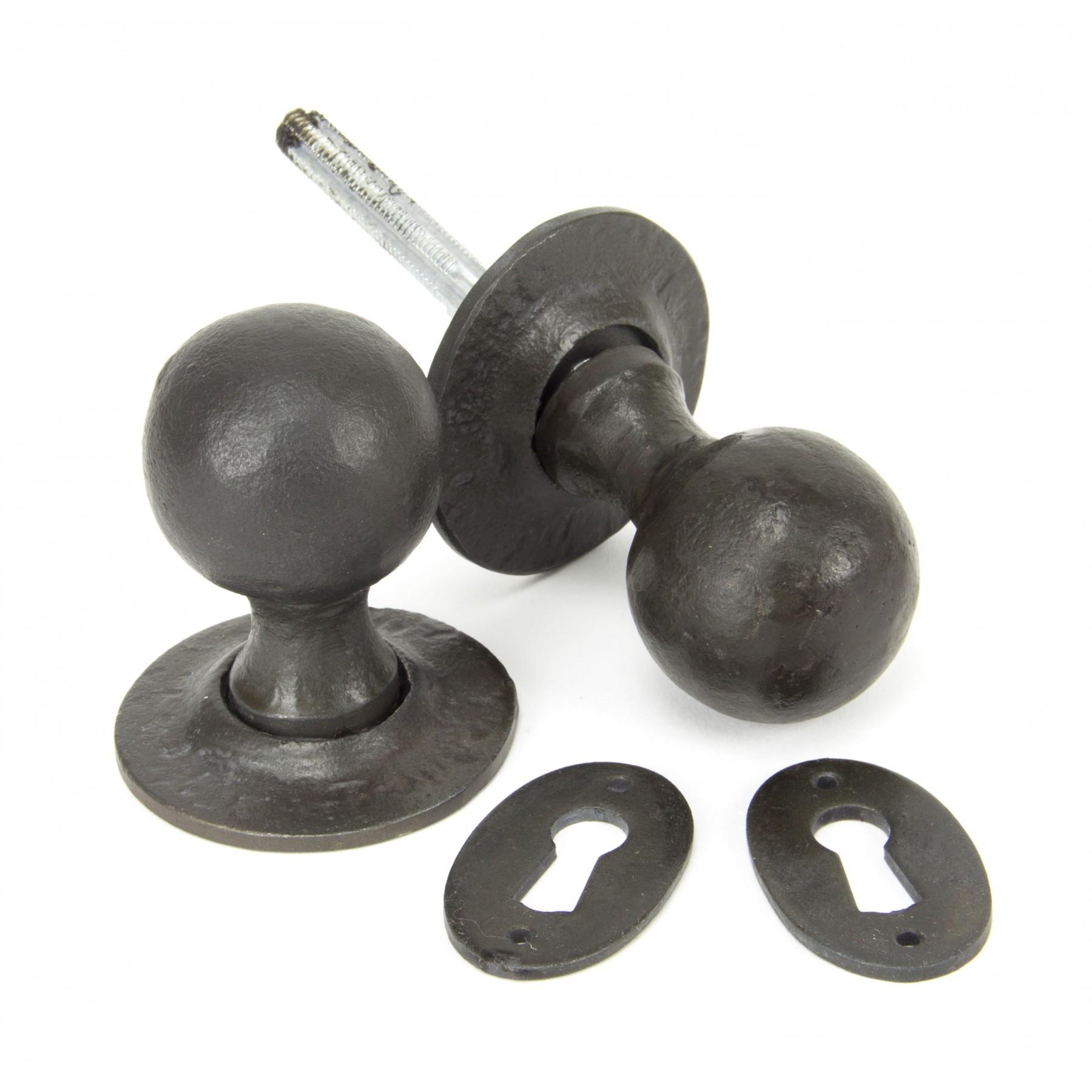 From The Anvil 33230 Round Knob Set; Mortice/Rim; Complete With Escutcheons; Beeswax (BW)