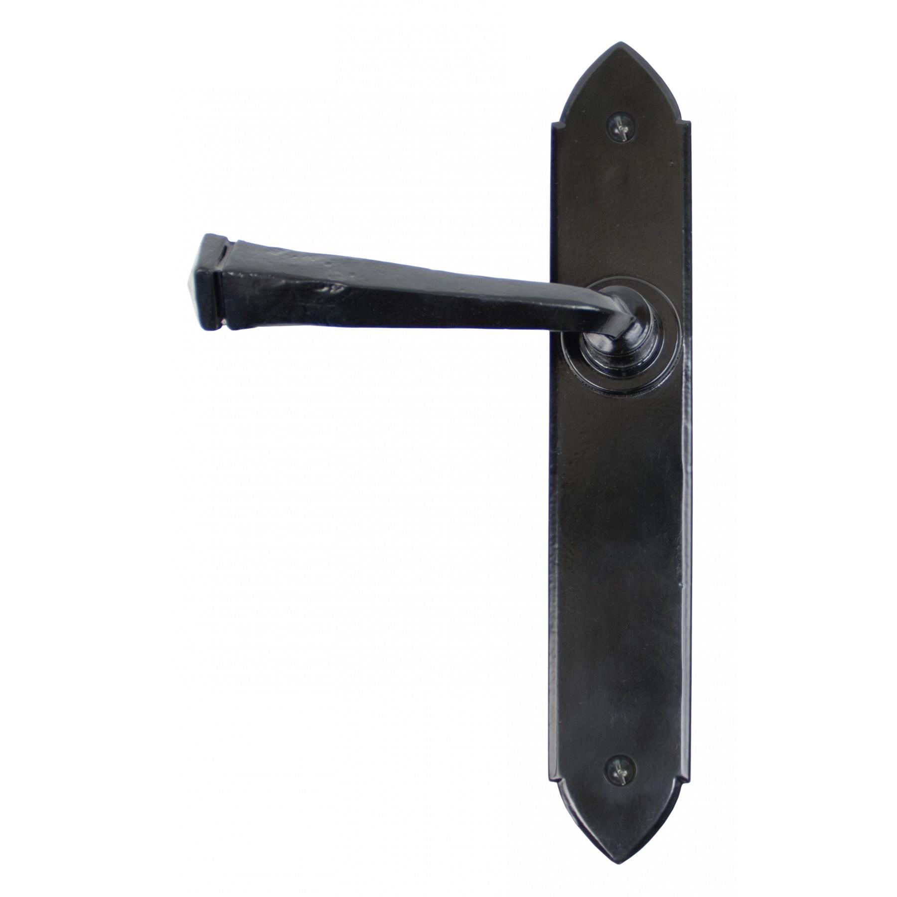 From The Anvil 33275 Gothic Lever Latch Set; Powder Coated Black (BK)
