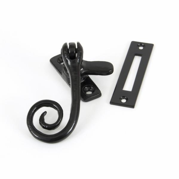 From The Anvil 33280 Cast Monkeytail Window Fastener; Reversible; Powder Coated Black (BK)