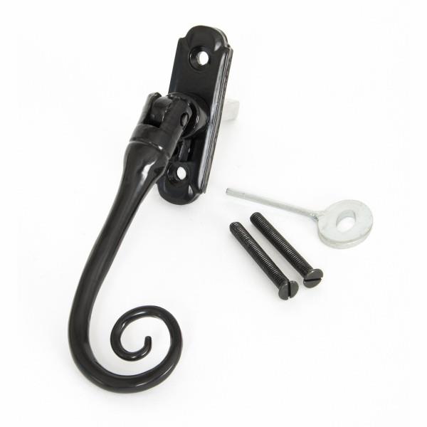 From The Anvil 33287 Locking Monkeytail Espagnolette Handle; Right Hand (RH); Powder Coated Black (BK)