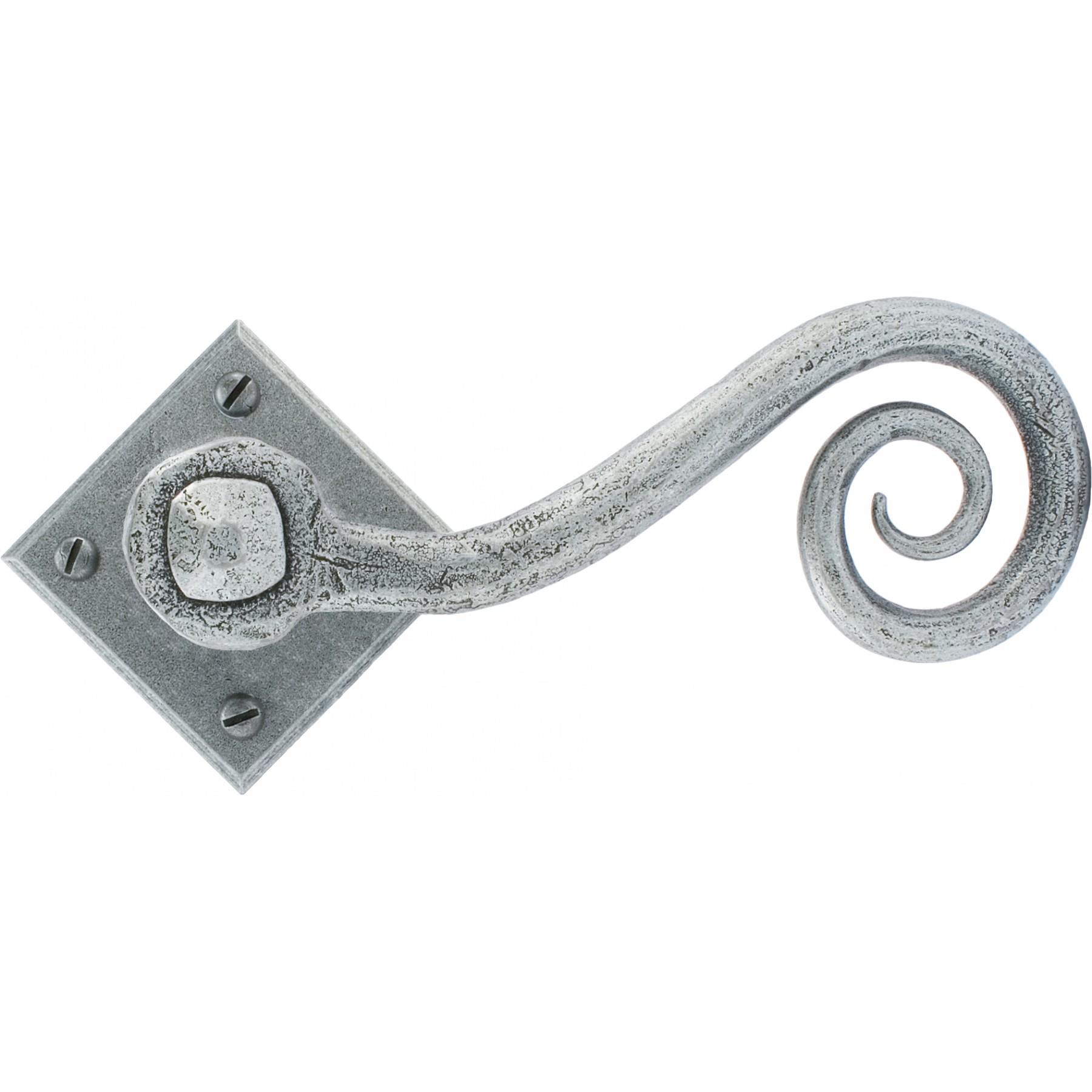 From The Anvil 33612 Monkey Tail Lever Set On Diamond Rose; Pewter (PE)