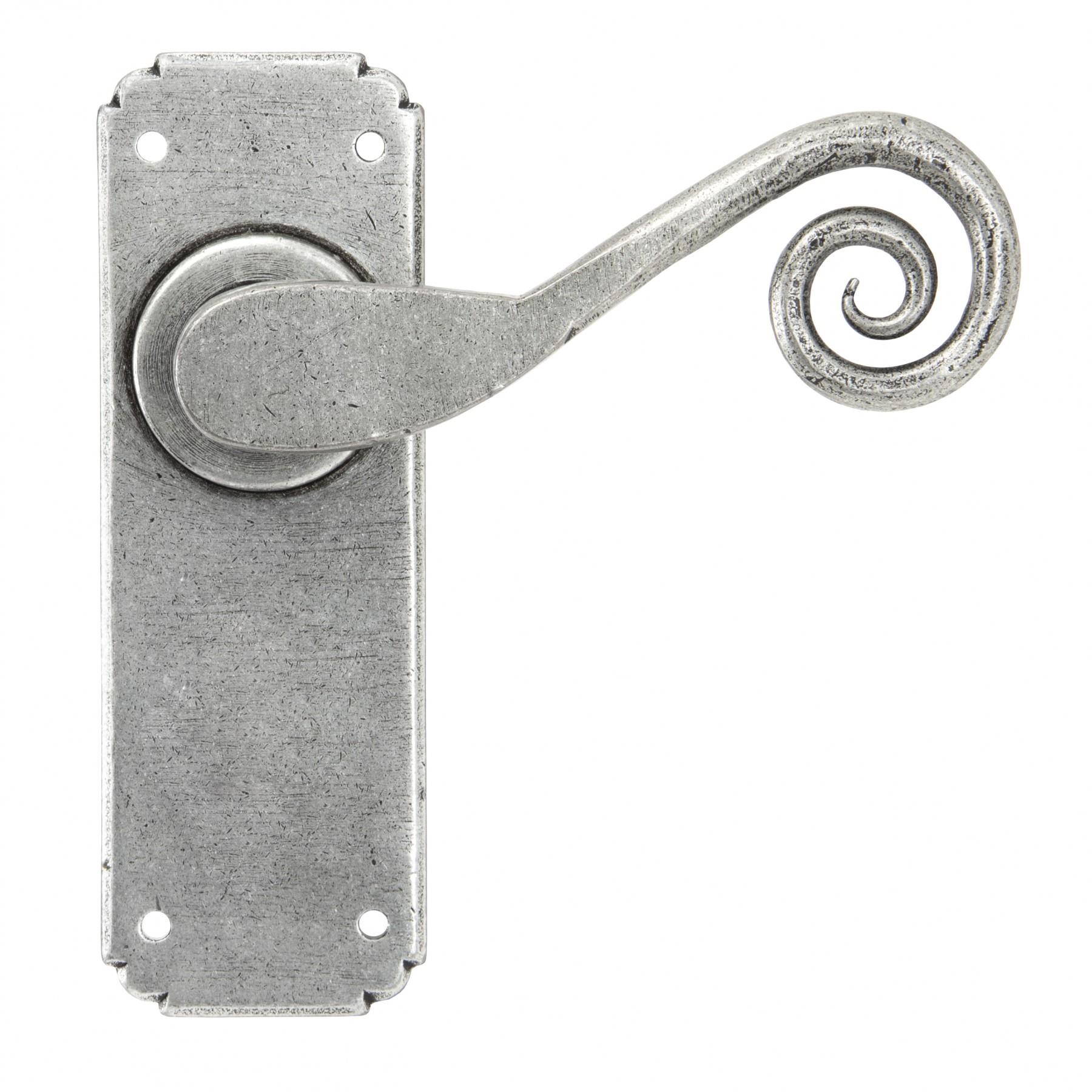 From The Anvil 33616 Monkeytail Lever Latch Set; Pewter (PE)
