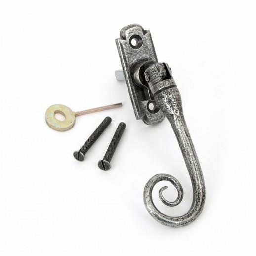 From The Anvil 33620 Locking Monkeytail Espagnolette Handle; Left Hand (LH); Pewter (PE)