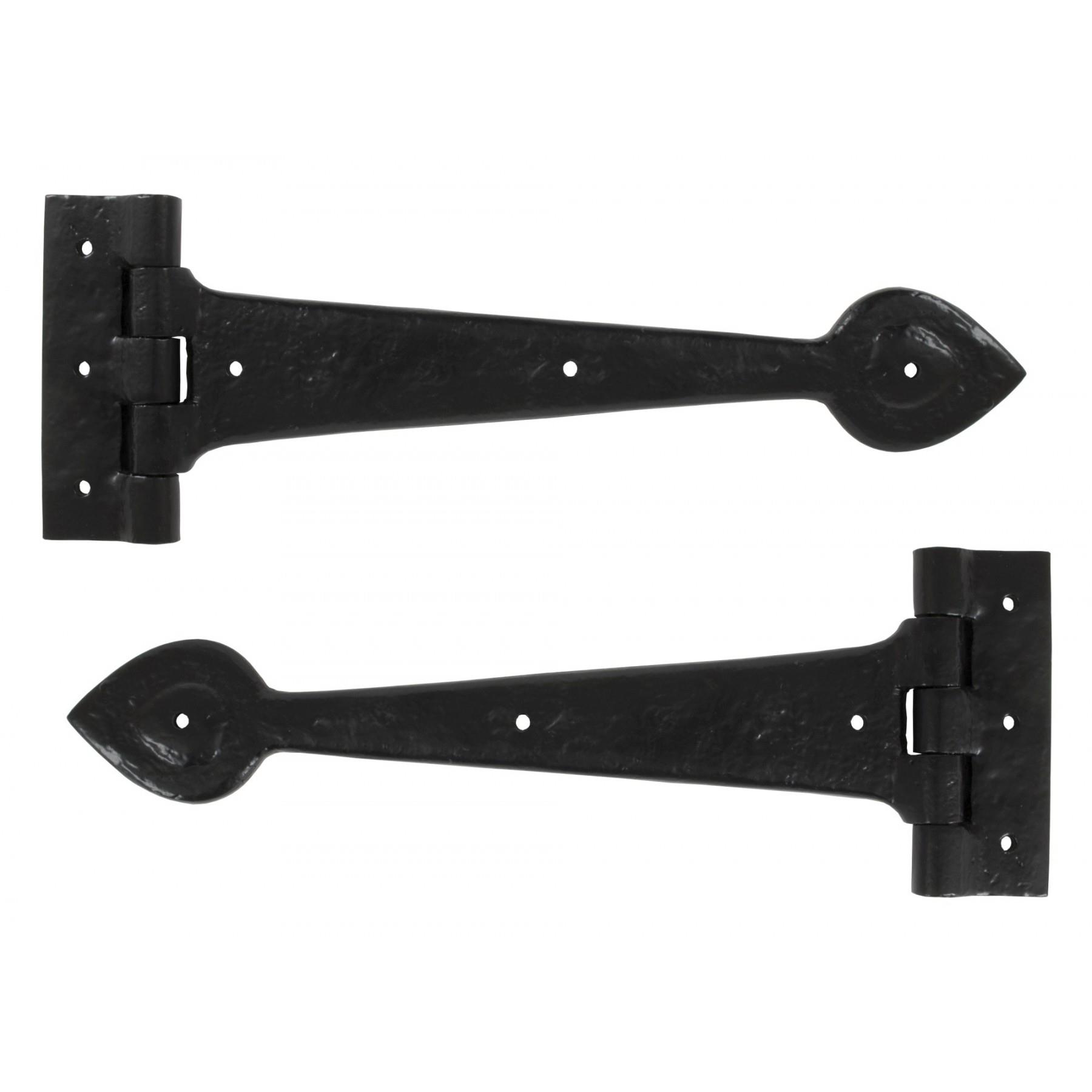 From The Anvil 83621 Antique Cast T Hinges; 12"; Antique Black (AB)