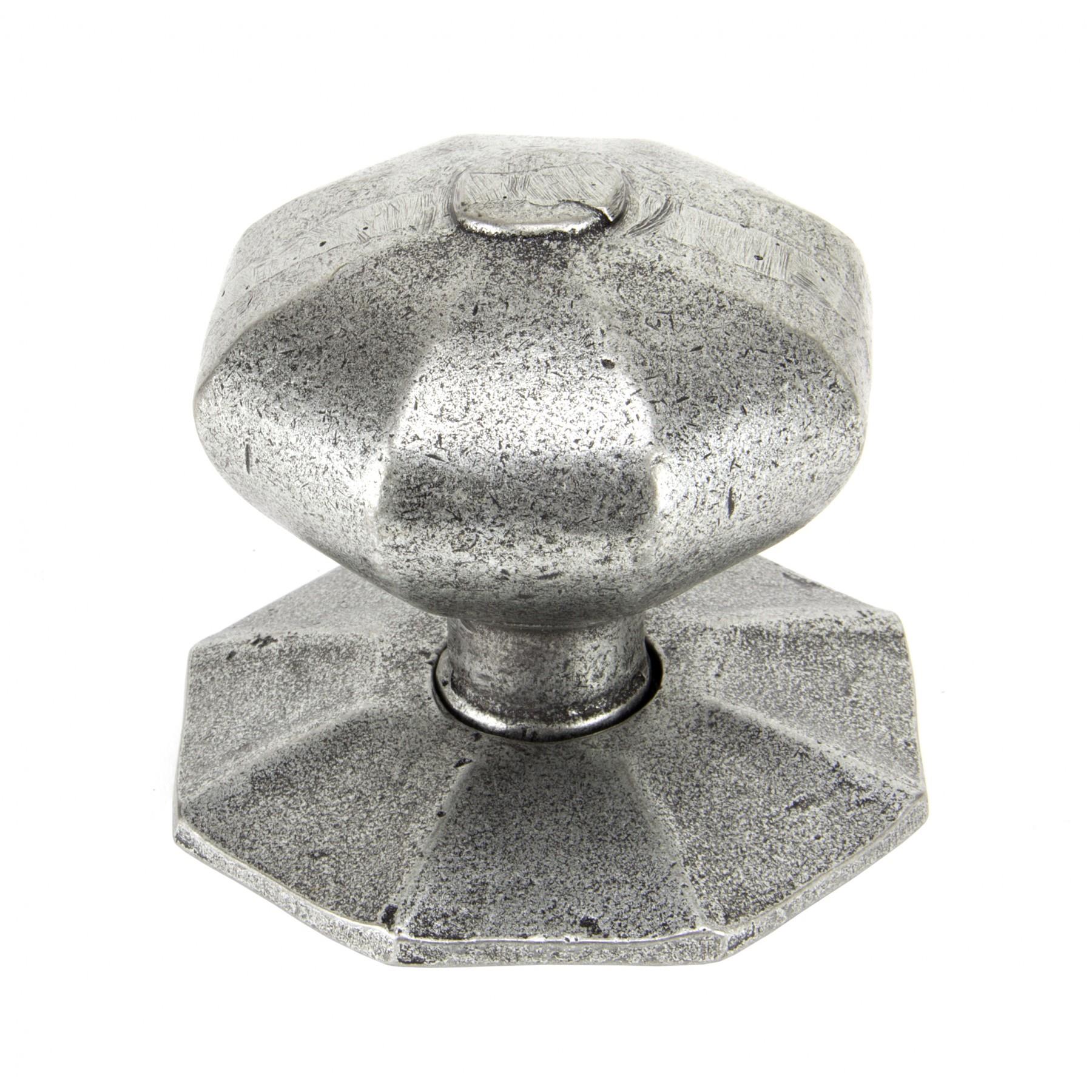 From The Anvil 83778 Octagonal Centre Door Knob; 80mm Diameter; Pewter (PE)